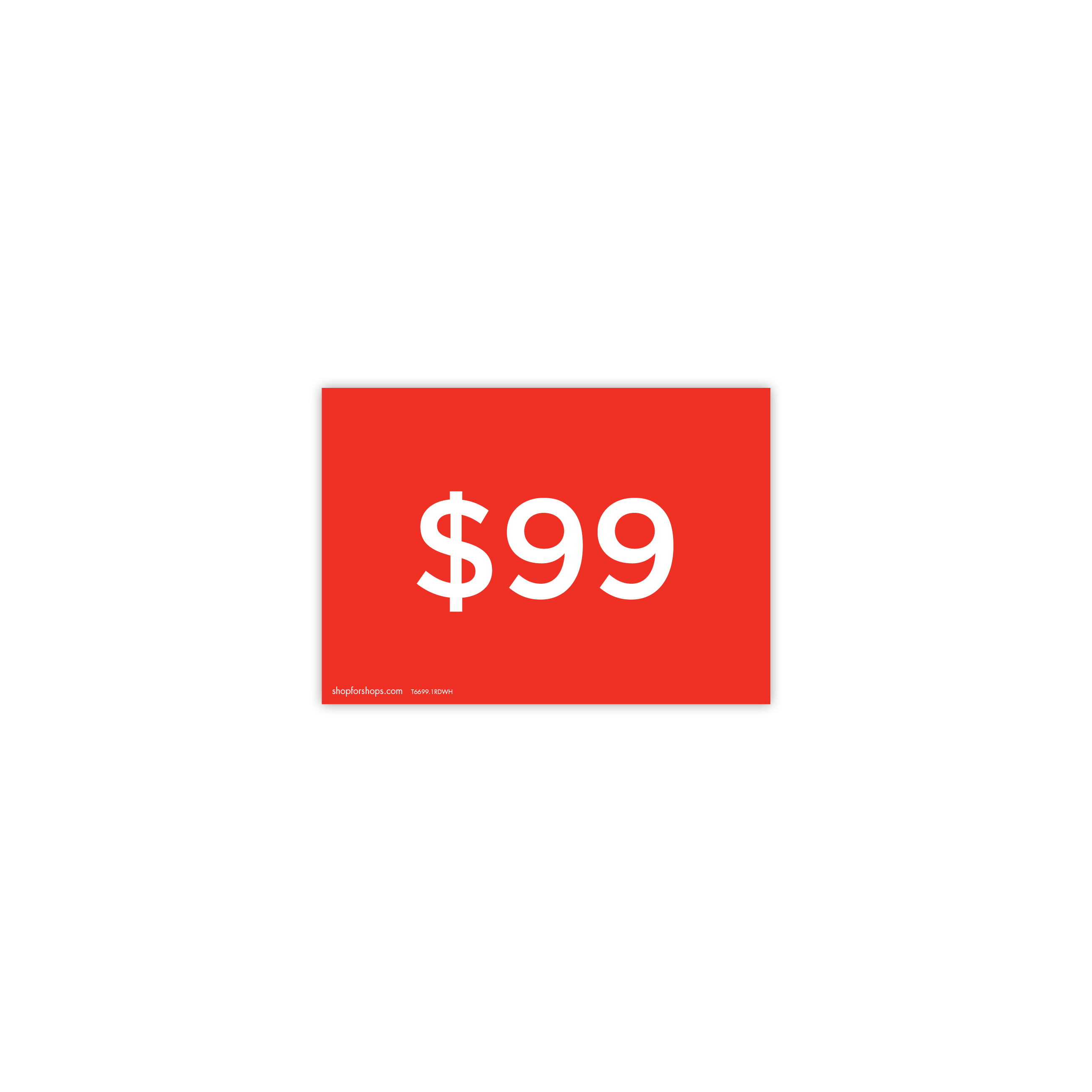 Shop for Shops A5 landscape double sided sign card "$99" (pack of 5) 210 W x 148 mm H(T6699.1RDWH)