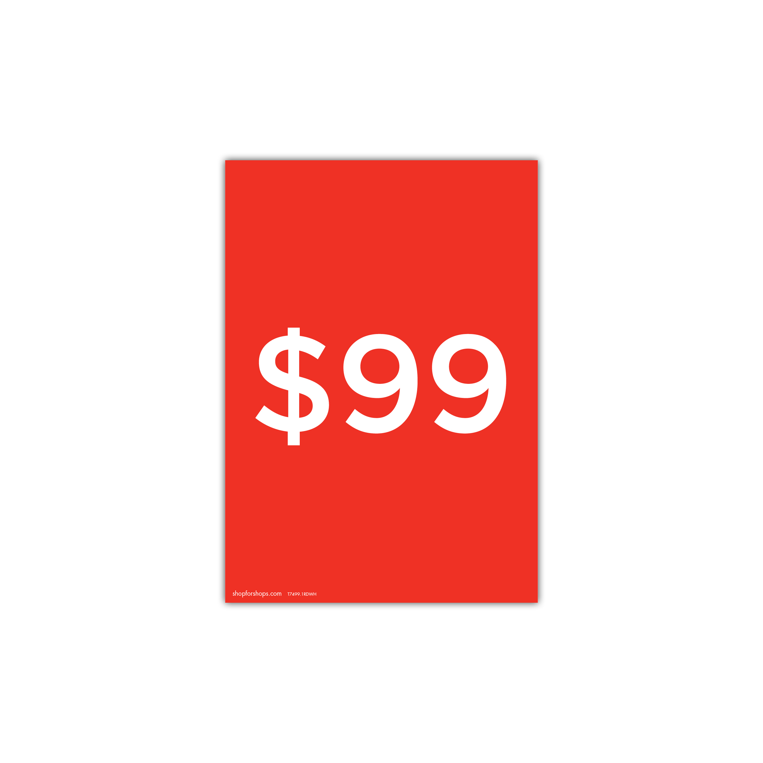 Shop for Shops A4 portrait double sided sign card "$99" (pack of 5) 210 W x 297 mm H(T7499.1RDWH)