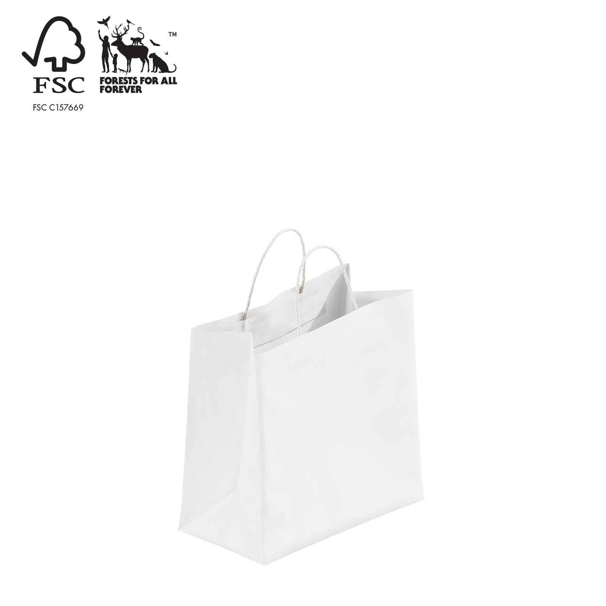 Shop for Shops Kraft paper wider gusset bag small with handle 260 H x 260 W x 140 Gusset(A8052.1WH)