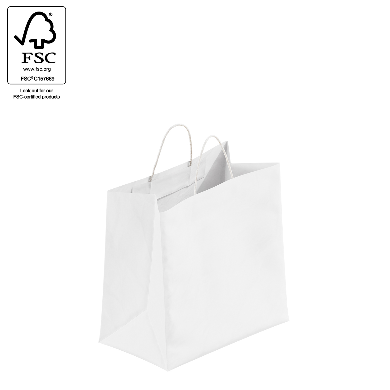 Kraft paper wider gusset bag with handle 305 H x 305 W x 175 Gusset(A8054.1WH)