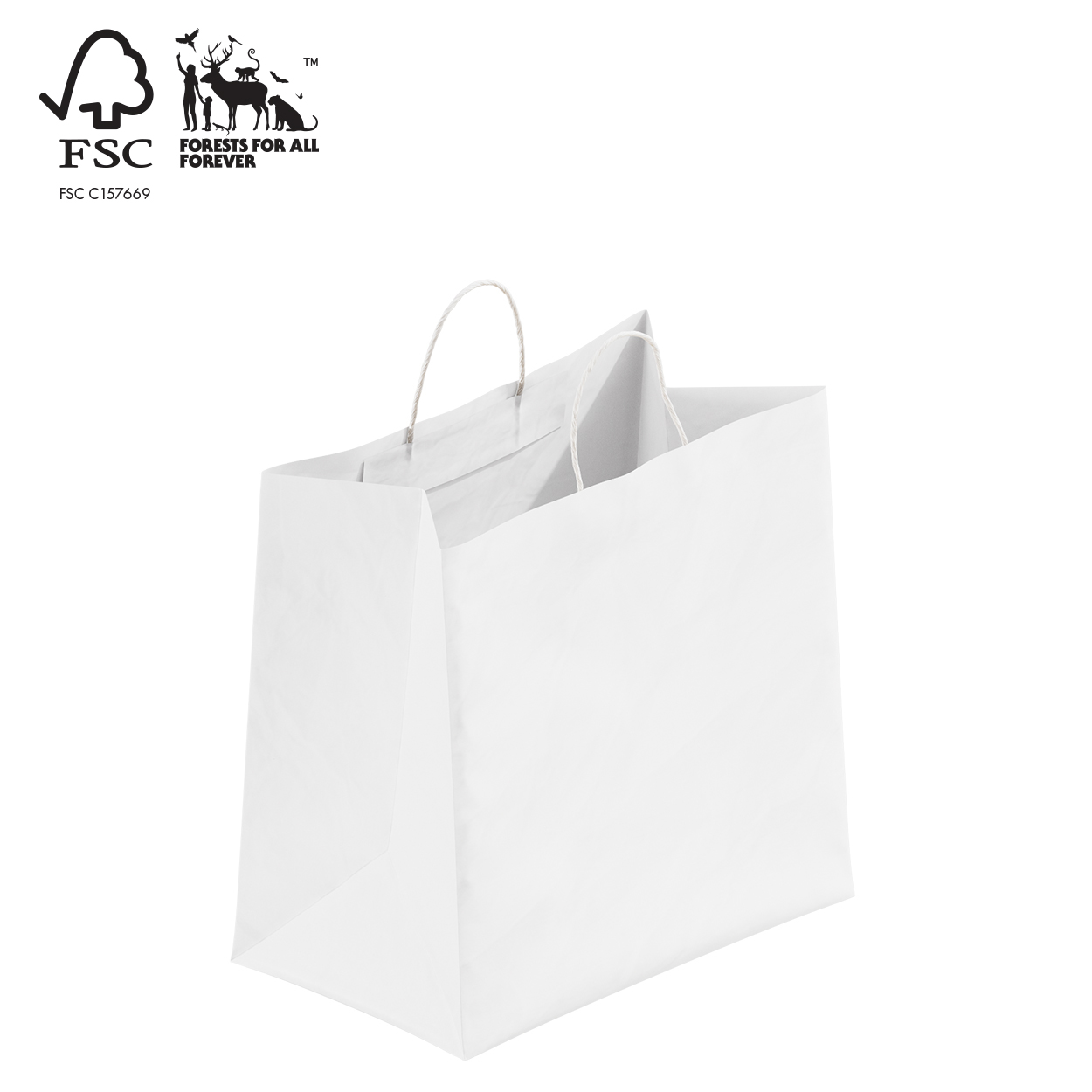 Shop for Shops Kraft paper wider gusset bag large with handle 350 H x 350 W x 210 Gusset(A8056.1WH)