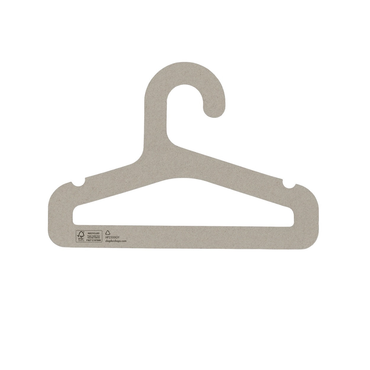Kids cardboard top hanger with notches & rail 300mm W(HP2300GY)