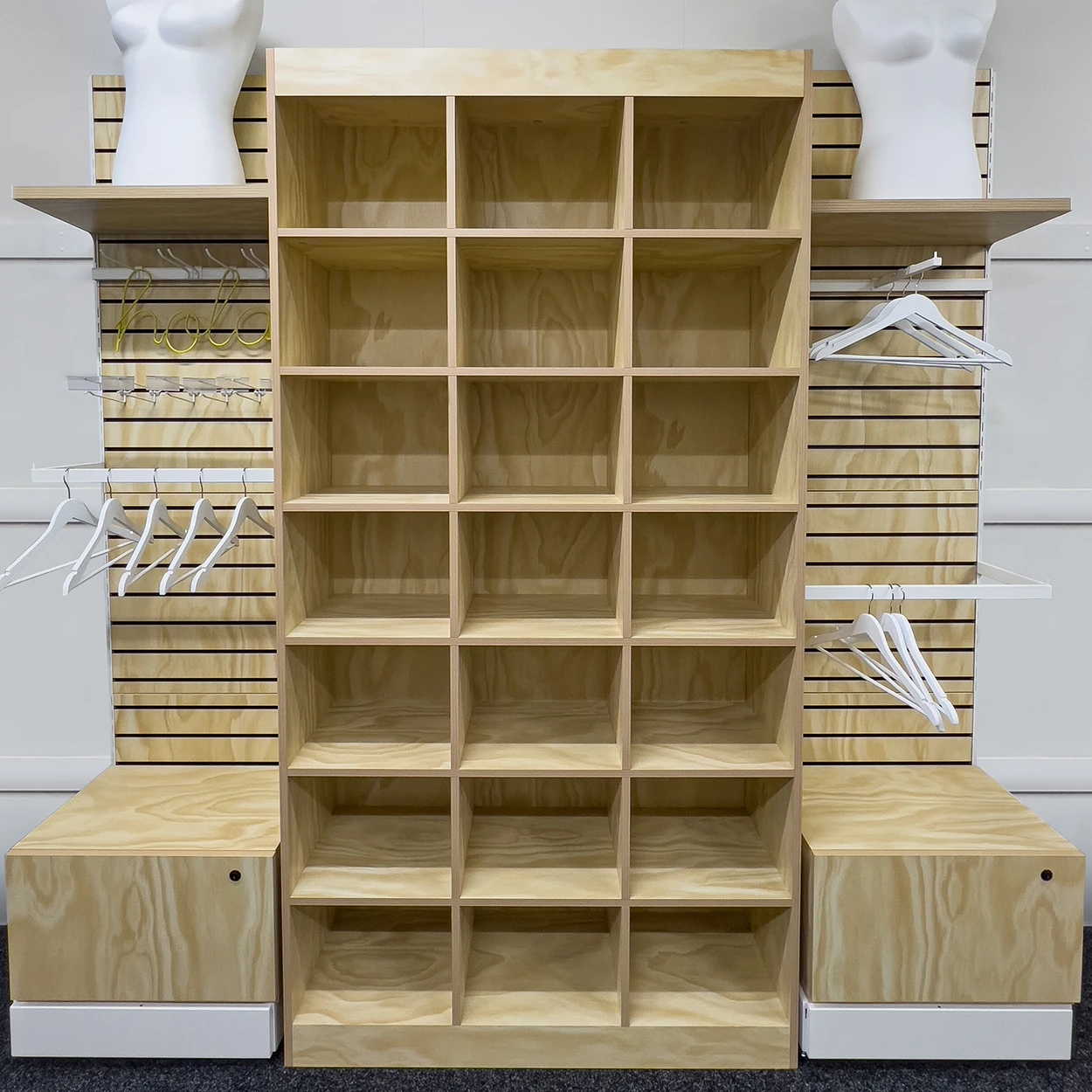 Pigeonhole Unit 3 x 7 cubes -  1167mm W x 400mm D x 2268mm H(M5050BK)