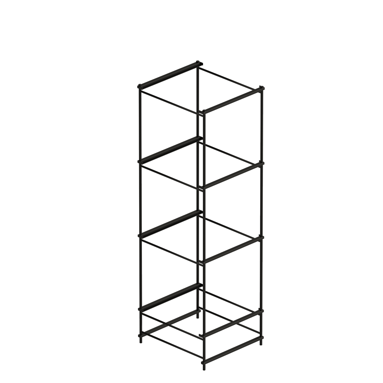 Shop for Shops Stilt folding frame for 4 x 400 x 400 mm shelves 406 W x 1345 H x 440 mm D(F1814BKS)