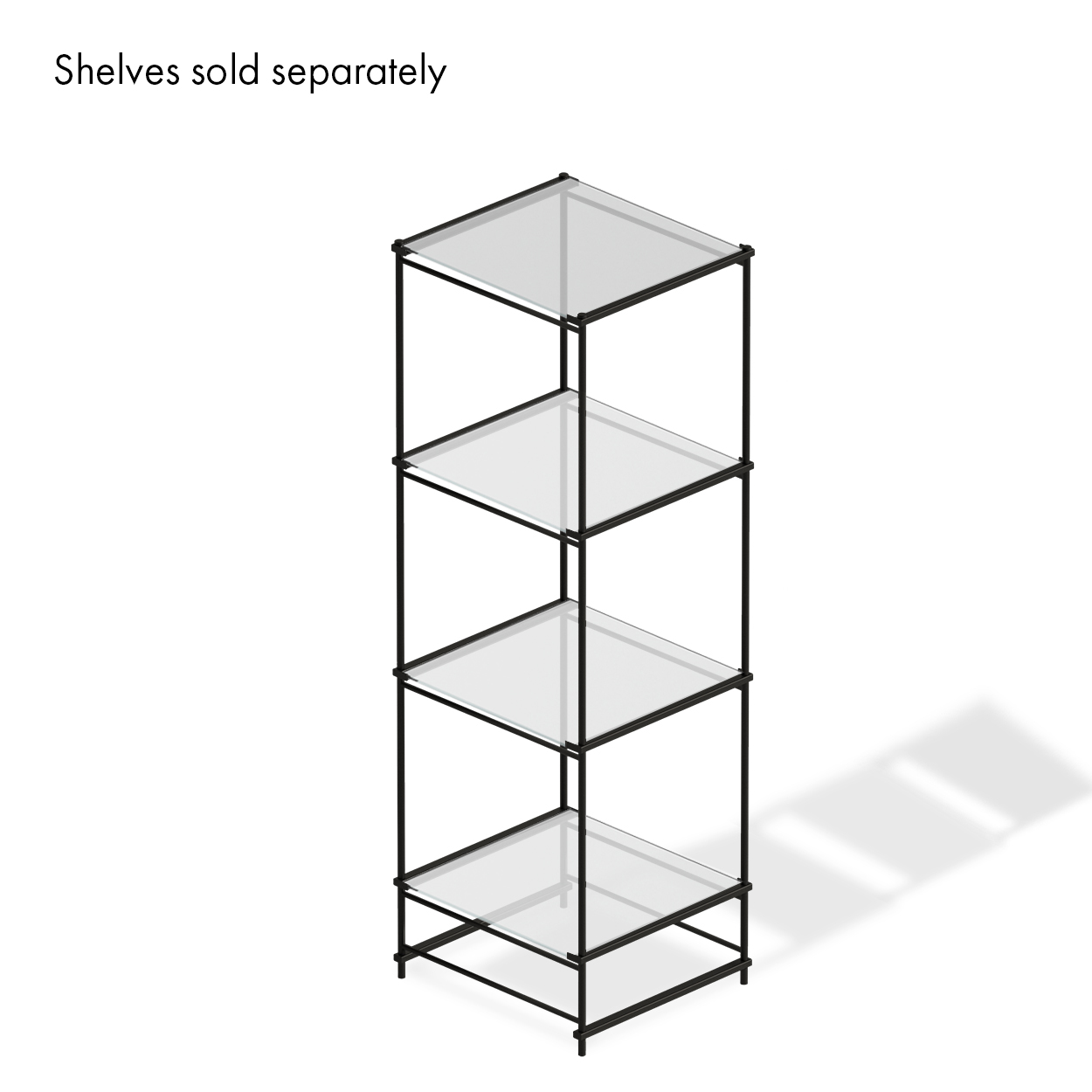 Stilt folding frame for 4 x 400 x 400 mm shelves 406 W x 1345 H x 440 mm D(F1814BKS)