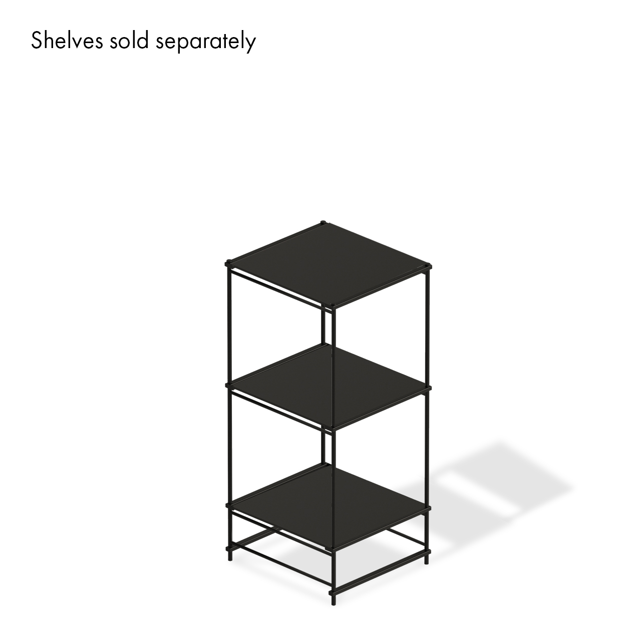 Stilt folding frame for 3 x 400 x 400 mm shelves 406 W x 960 H x 440 mm D(F1813BKS)