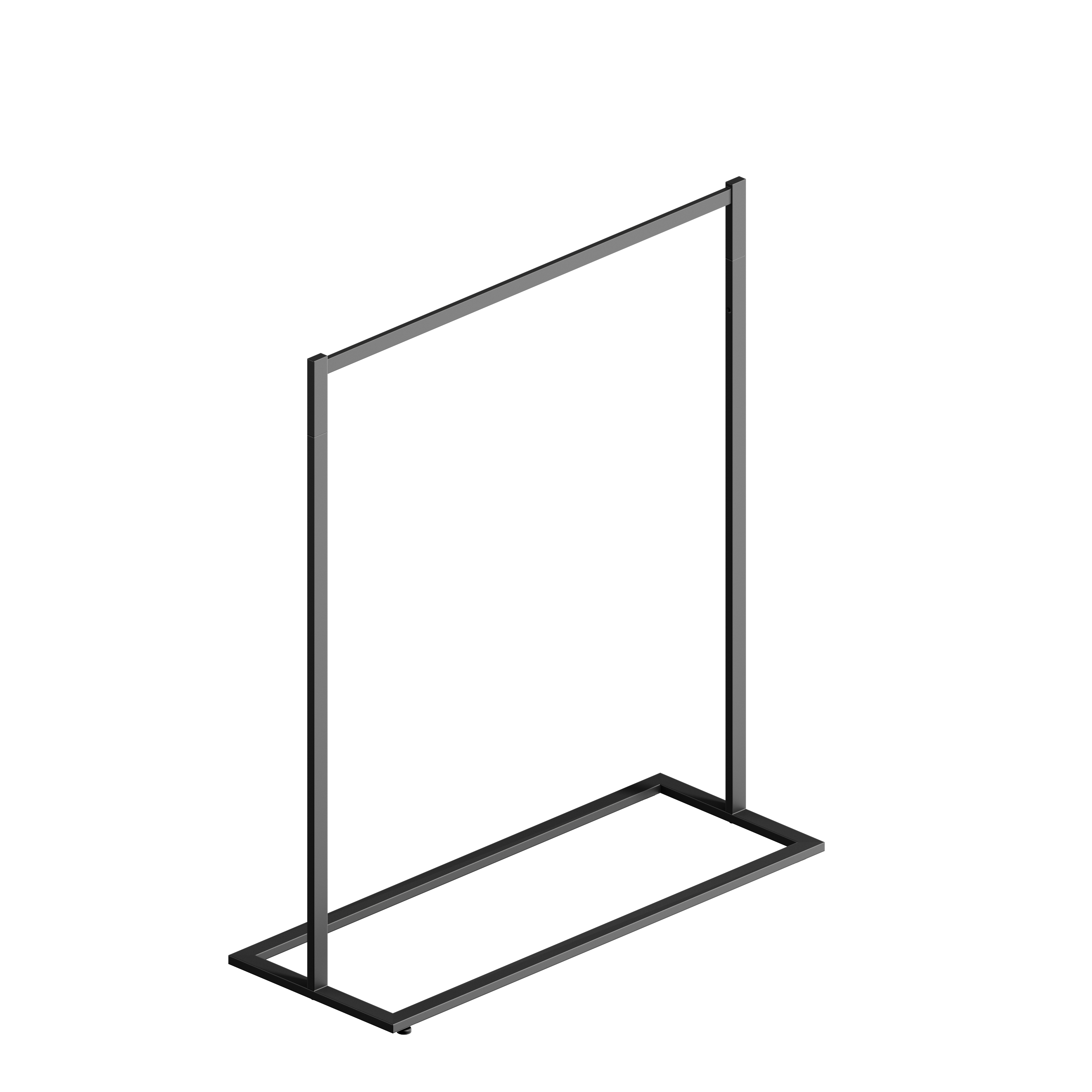 Shop for Shops Style clothes rack with 2 rollers & 2 glides 1200 W x 457 D x 1400mm H(R3120.1BKS)