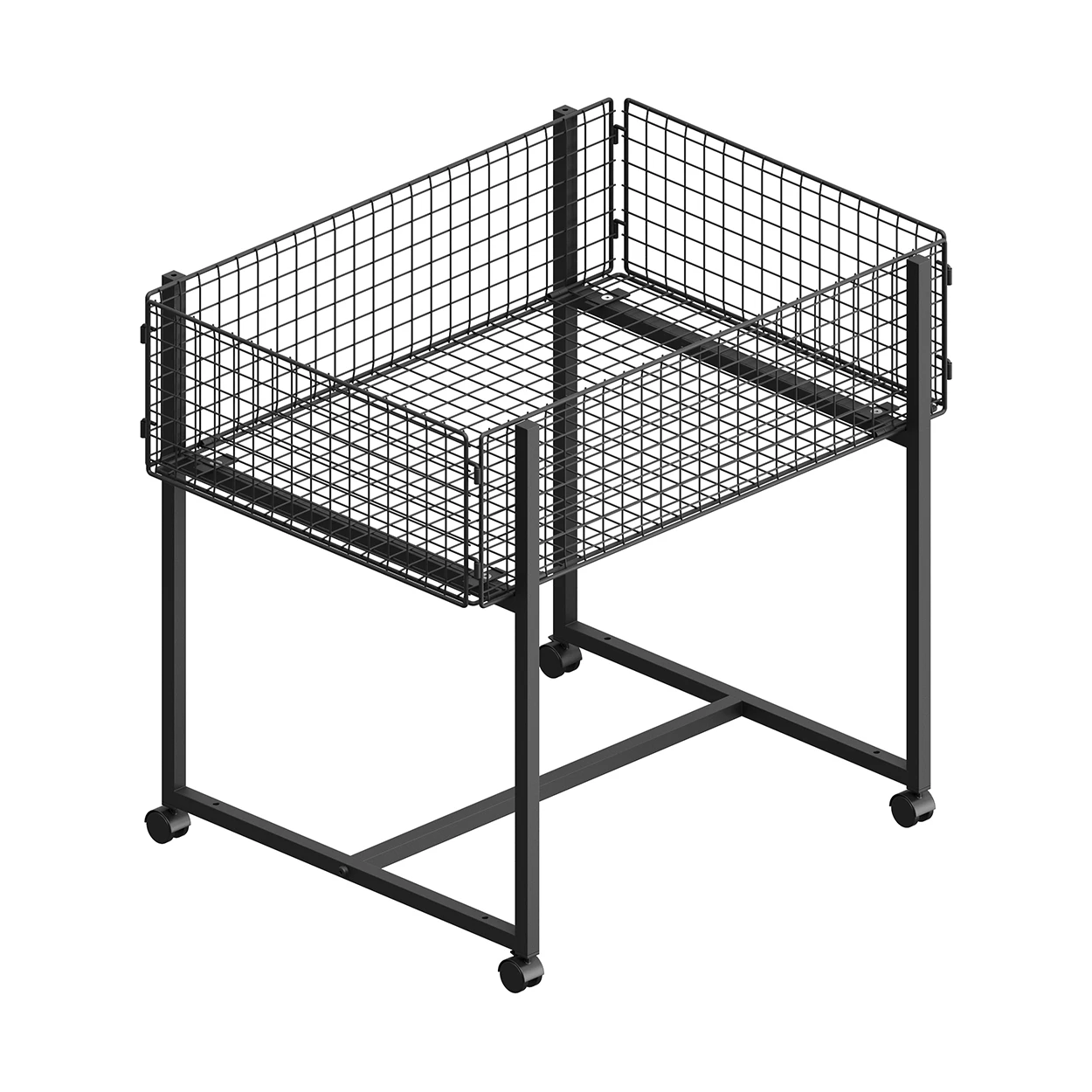 Shop for Shops Merchandising wire basket on legs with castors - large 1000 W x 760 D x 930 mm H(M1707.1BKS)