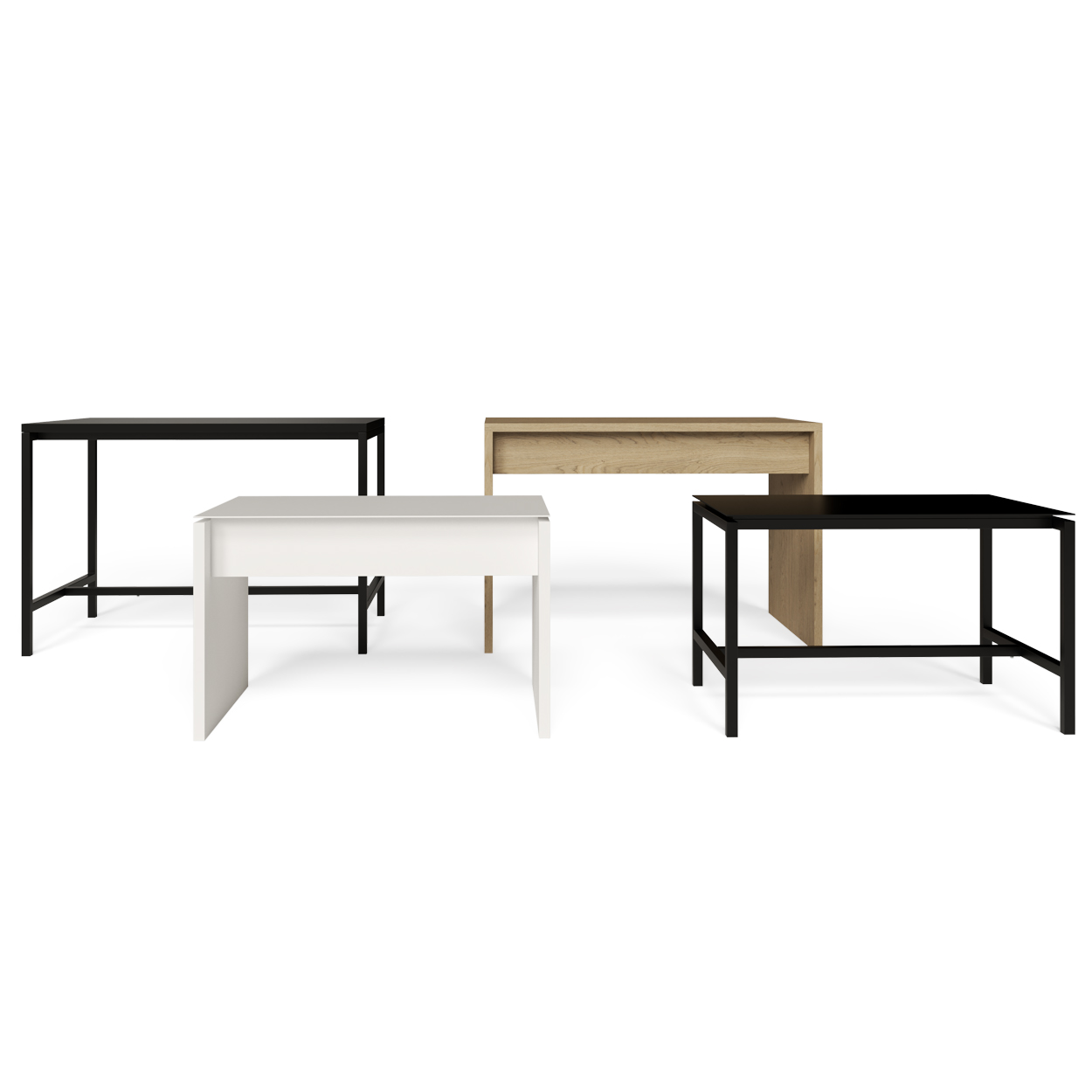 Ditto table frame - timber large 1200 W x 750 D x 780mm H(D6862BK)