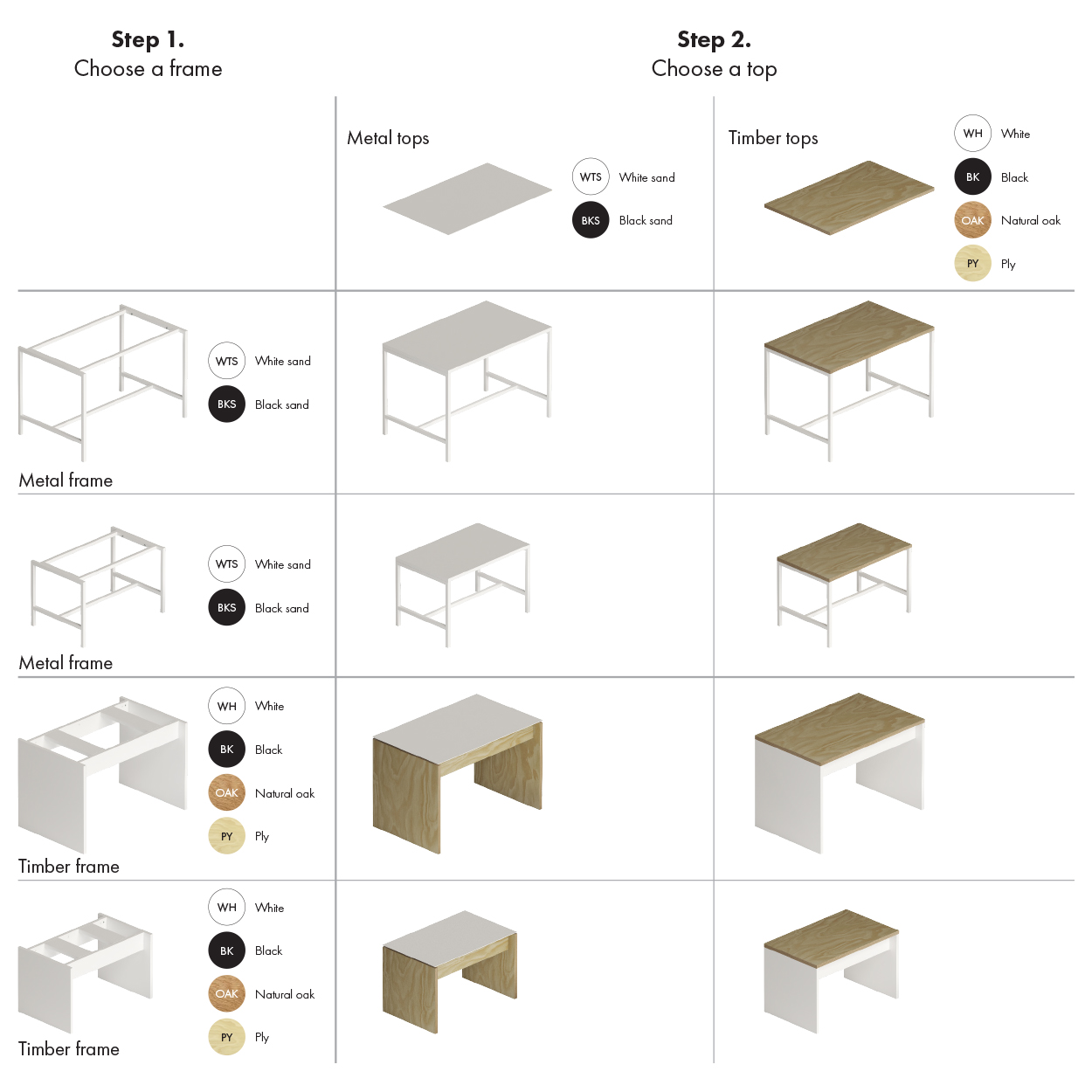 Ditto table top - metal large 1200 W x 750 D x 19mm T(D7801BKS)