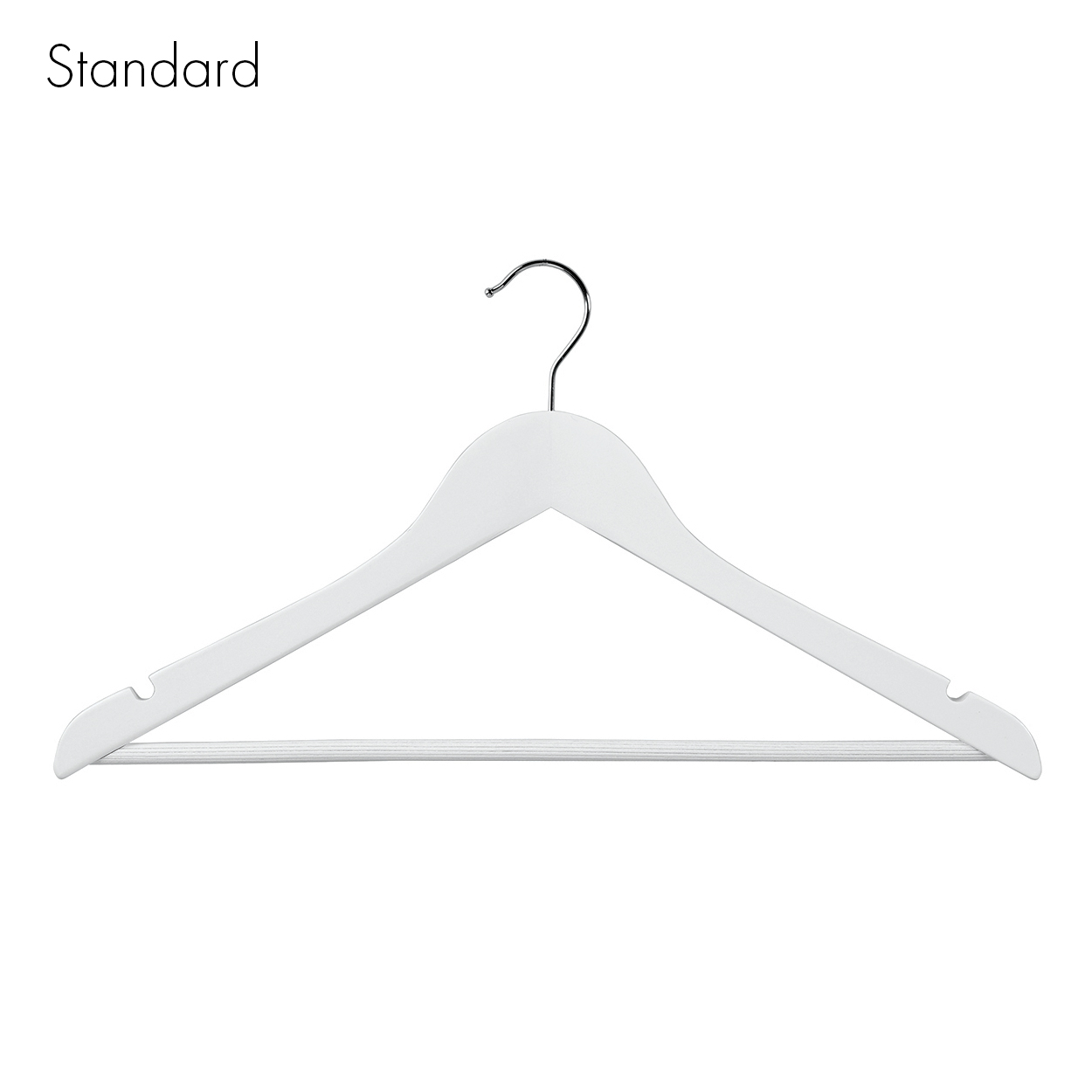 Shop for Shops Wooden hanger standard contoured with notches & rail 440 W x 12 mm Thick(HSC2630WH)