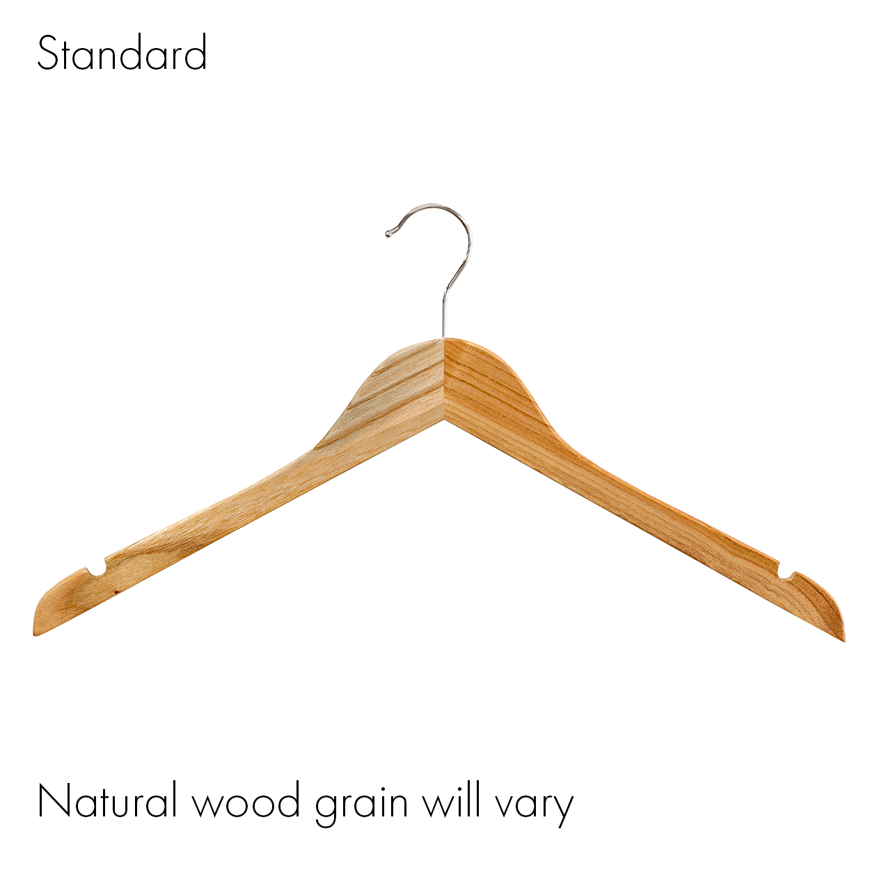 Shop for Shops Wooden hanger standard flat wishbone with notches 440 W x 12 mm Thick(HSF2628BH)