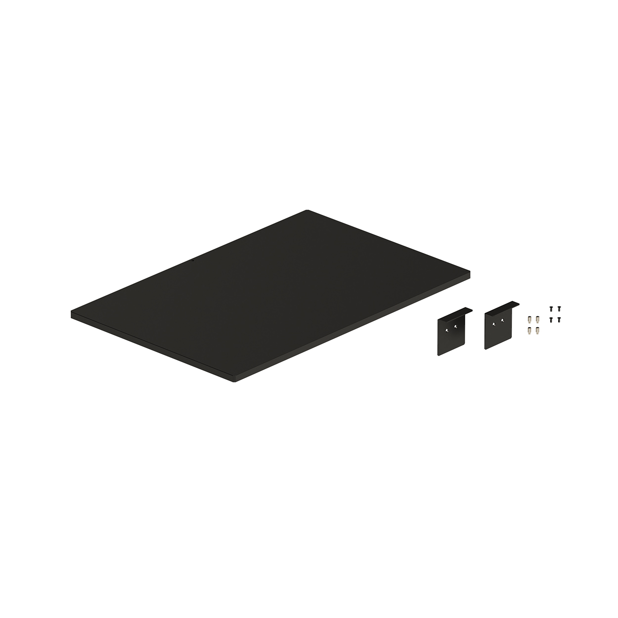 MAXe framed laminate drop in base shelf 572 D x 872 W x 18 mm Thick with brackets & shelf pins 900 mm bay(E65609BK)