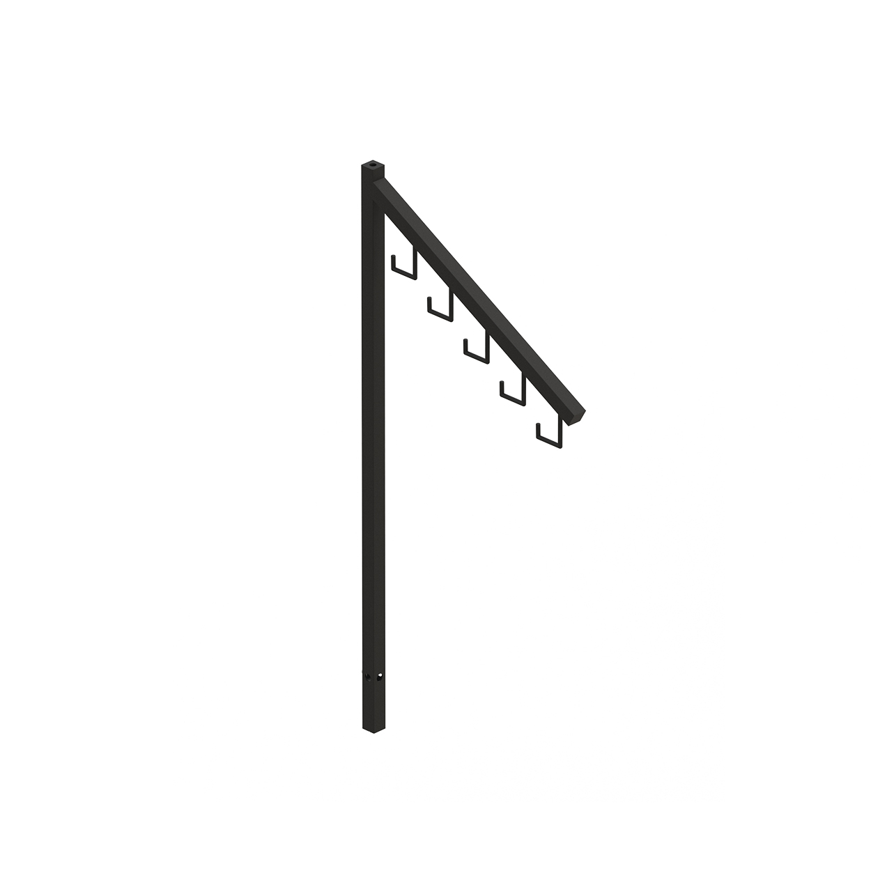Angled arm with 5 hooks for 2-way & 4-way clothes racks 375 mm L(R2083.1BKS)