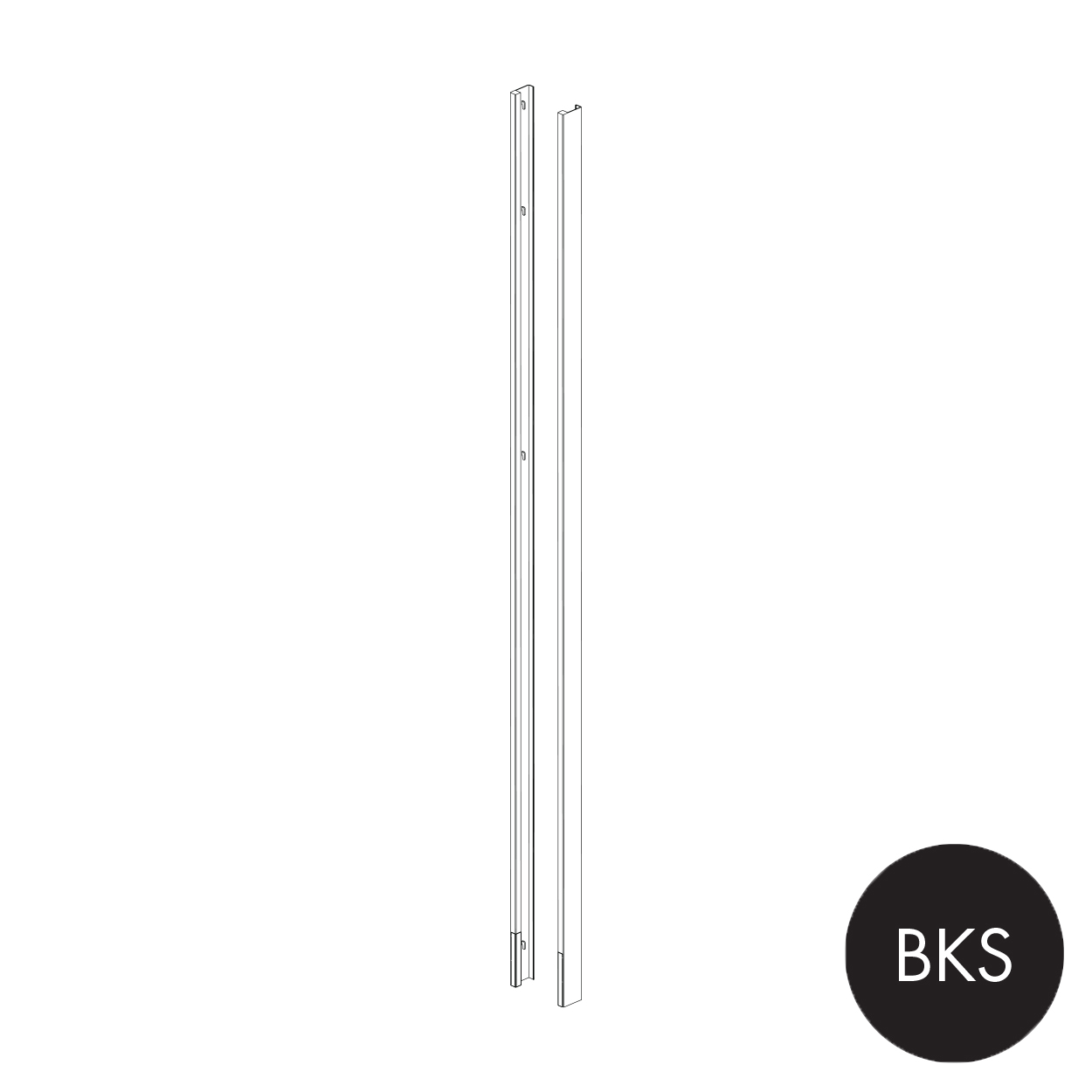 MAXe end bay post cover set 2040 mm H 16 W x 55 mm D(E1421.4BKS)
