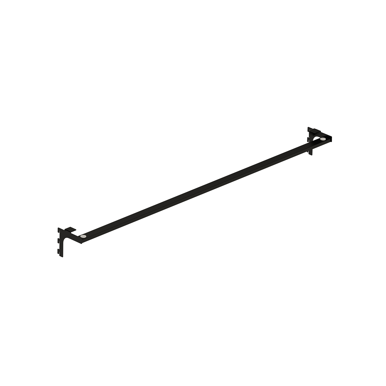 MAXe 8 mm glass shelf bracket set 1200 mm bay 1198 W x 21 H x 108 mm D(E63112.4BKS)