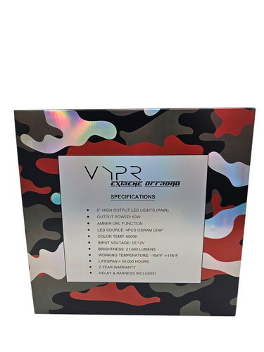 VYPR EXTREME OFFROAD 5" SPOT HIGH INTENSITY LED LIGHTS WITH AMBER DRL FUNCTION &  RELAY AND HARNESS