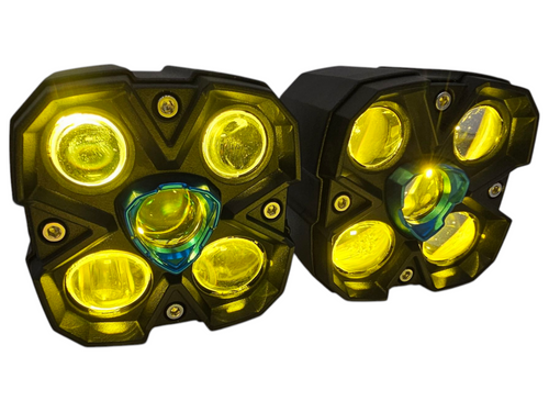 VYPR EXTREME OFFROAD 4" WHITE LASER SPOT LIGHT & AMBER FLOOD COMBO HIGH INTENSITY LED LIGHTS WITH AMBER DRL FUNCTION & RELAY AND HARNESS