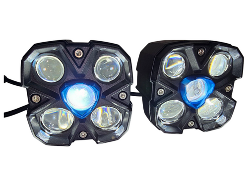 VYPR EXTREME OFFROAD 4" WHITE LASER SPOT LIGHT & AMBER FLOOD COMBO HIGH INTENSITY LED LIGHTS WITH AMBER DRL FUNCTION & RELAY AND HARNESS