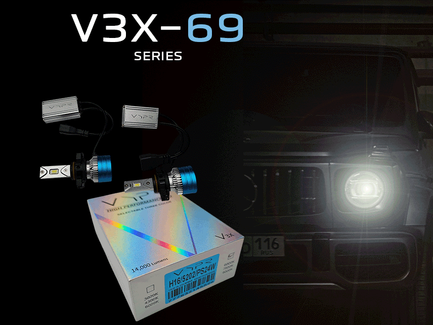 V3X-69 SERIES BULBS - WHITE / BLUE 14,0000 LUMENS