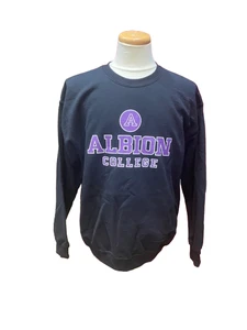 Black Albion College Crewneck  (purple writing)