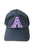 Black Hat with Purple A - Adjustable Velcro