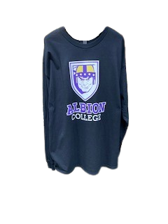 Long Sleeve Shirt  "Albion College with Briton Shield" Black