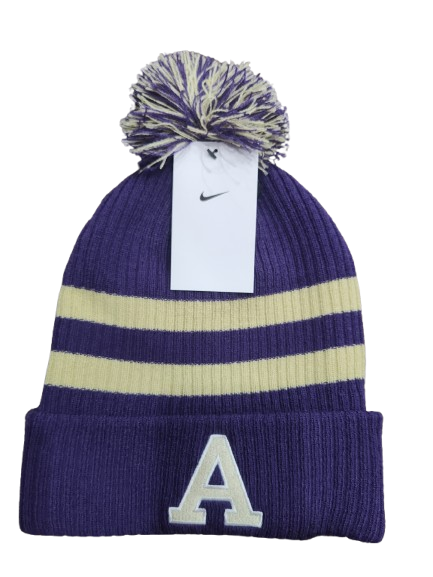 Nike Purple "A" Cuff Pom Knit Hat