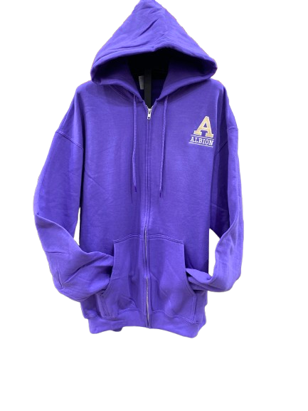 Purple Albion Fleece Hooded Zip Up Sweatshirt