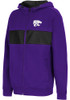 Youth K-State Wildcats Purple Colosseum Woodman Long Sleeve Full Zip Jacket