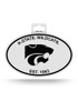 White K-State Wildcats White Oval Decal