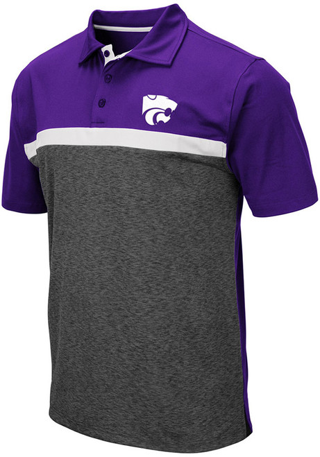 Mens K-State Wildcats Purple Colosseum Capital Short Sleeve Polo Shirt