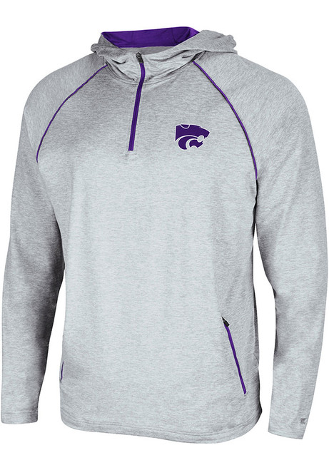 Mens K-State Wildcats Grey Colosseum Timeline Zip Long Sleeve Hoodie