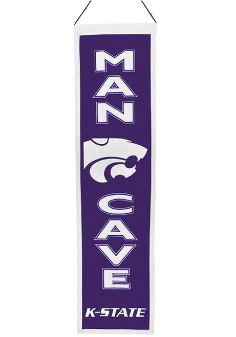 Purple K-State Wildcats 8x32 Man Cave Banner