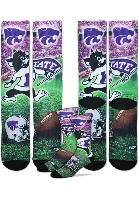 College Mascot K-State Wildcats Mens Crew Socks