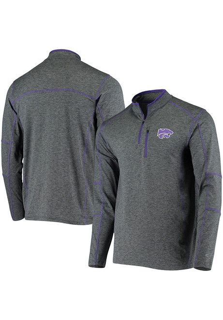 Mens K-State Wildcats Charcoal Colosseum Platonish 1/4 Zip Pullover