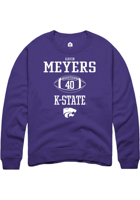 Gavin Meyers Rally Mens Purple K-State Wildcats NIL Sport Icon Crew Sweatshirt