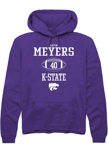 Gavin Meyers Rally Mens Purple K-State Wildcats NIL Sport Icon Hooded Sweatshirt