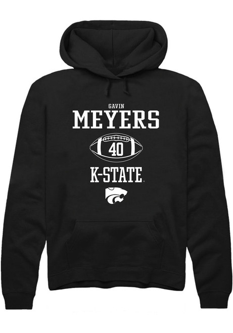 Gavin Meyers Rally Mens Black K-State Wildcats NIL Sport Icon Hooded Sweatshirt