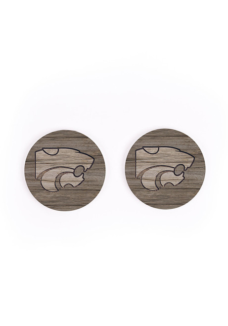 Purple K-State Wildcats Woodgrain Car Coaster