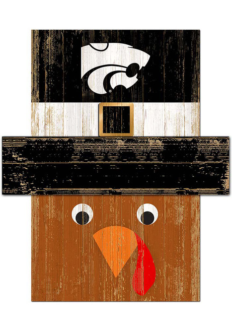 Purple K-State Wildcats Turkey Head 6x5 Sign