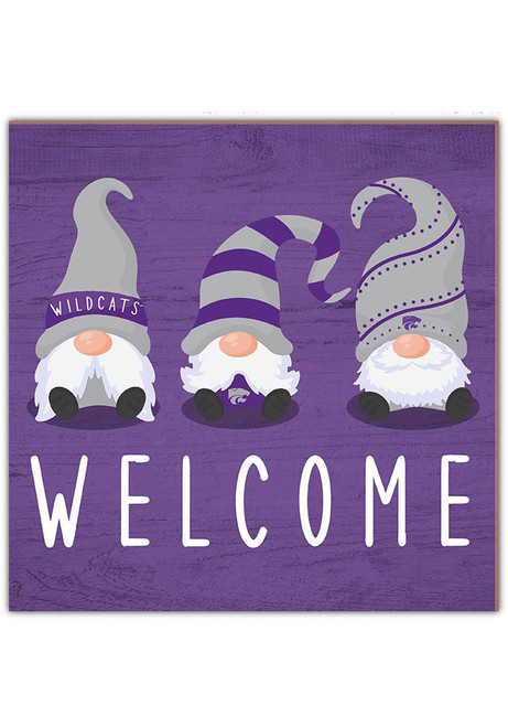 Purple K-State Wildcats Welcome Gnomes Sign