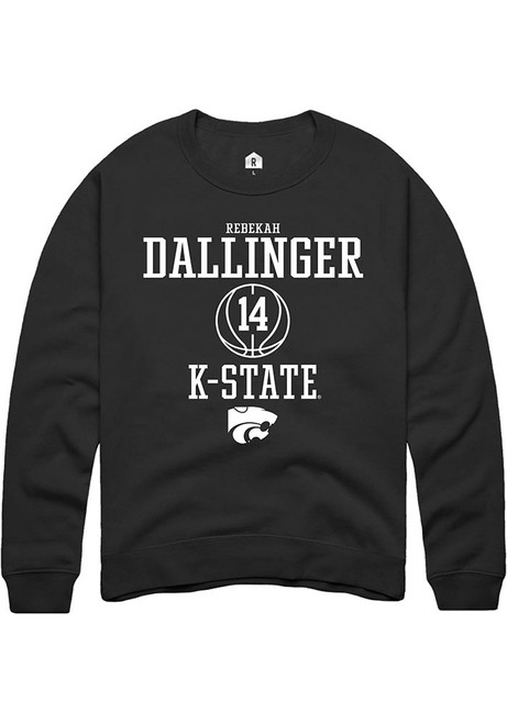 Rebekah Dallinger Rally Mens Black K-State Wildcats NIL Sport Icon Crew Sweatshirt