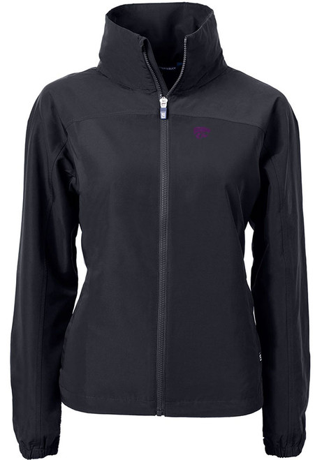 Womens K-State Wildcats Black Cutter and Buck Charter Eco Light Weight Jacket