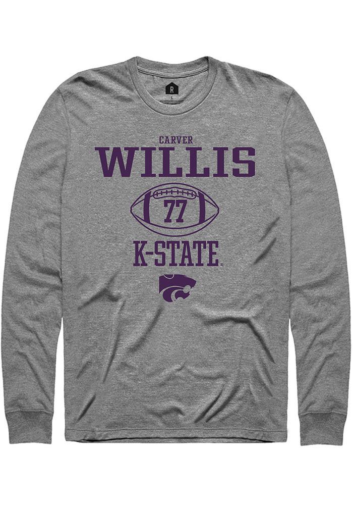 Carver Willis Rally Mens Grey K-State Wildcats NIL Sport Icon Tee ...