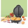 Product image grid: pancakes, wraps, chicken, omelettes, cakes, and pastries on plates.