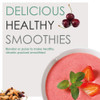 Promotional banner for healthy smoothies, featuring a pink smoothie bowl garnished with strawberries and mint.