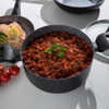 Cookware features: pressed aluminium body, marble ceramic coating, non-stick, glass lid, PFAS-free.