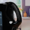 Close-up of black kettle handle with textured grip, suitable for UK kitchen appliances listing