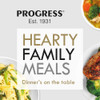 Banner: Hearty family meals promotion with pasta, soup, and roast chicken images